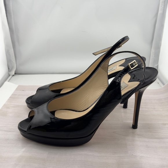 Jimmy Choo Black Heels with Slingback Strap - Picture 3 of 6